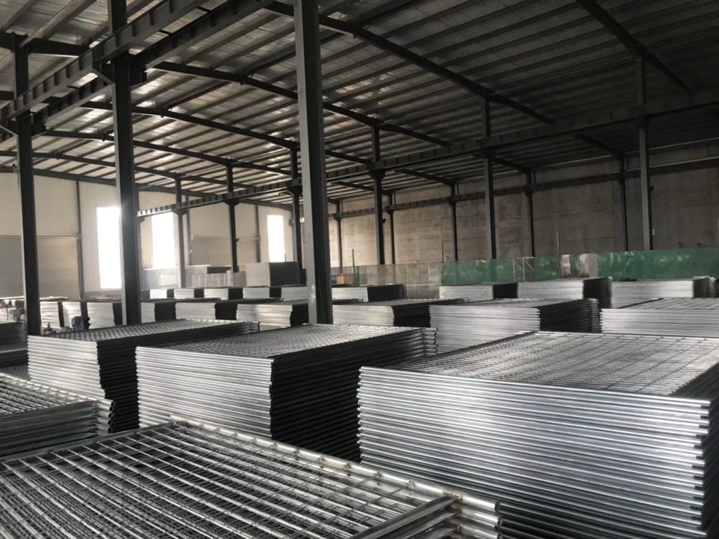 Temporary fence stocks in our warehouse
