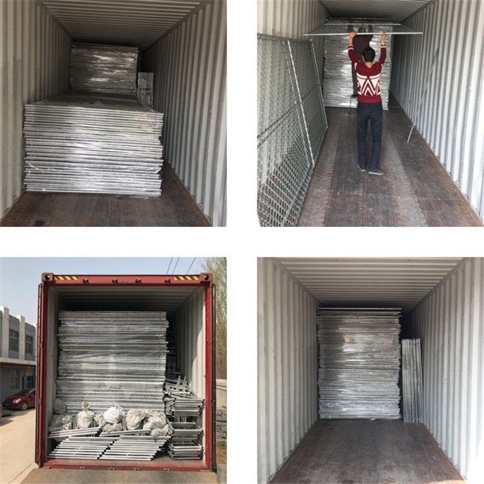 a picture of temporary chain link fences loading